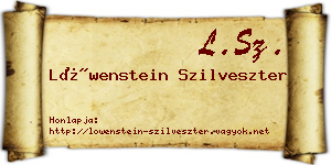 Löwenstein Szilveszter névjegykártya